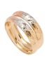 Par Aparador de Aliança em Três Cores de Ouro 18k Feminino Strisce - 2 Peças