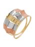Anel de Ouro 18K Tricolor Corona
