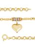 Pulseira de Ouro 18k Portuguesa com Pingente de Coração Médio