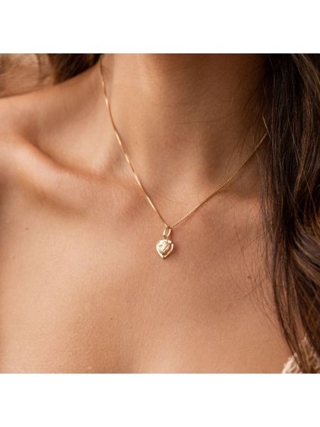 Corrente de Ouro 18k com Pingente Delicado Coração