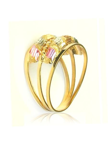 Anel de Ouro 3 Aros 18k Feminino Bello Cororato