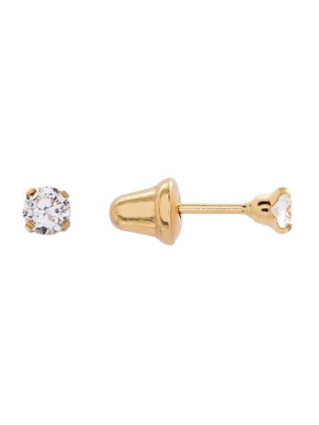 Brinco de Ouro 18k Infantil com Pedra 2,5mm