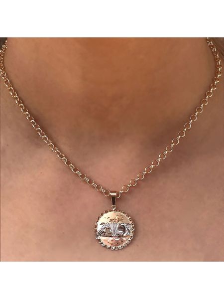 Pingente de Ouro Escrava 3 Cores Médio