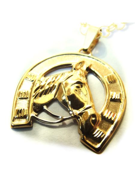 Pingente Cavalo Ouro 18k Ferradura Médio