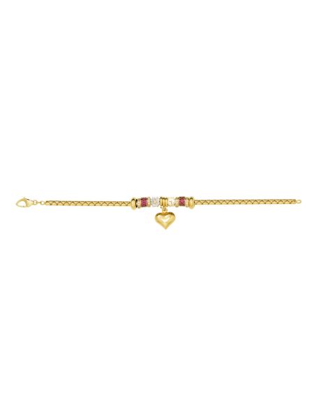 Pulseira de Ouro 18k com Berloques e Coração Charm